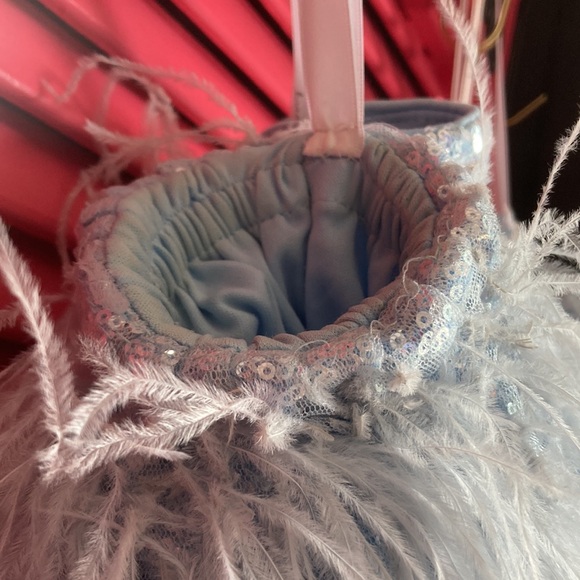 nwt ava presley size 8 couture gown feather sleeves , sequins , optional straps - Picture 13 of 17